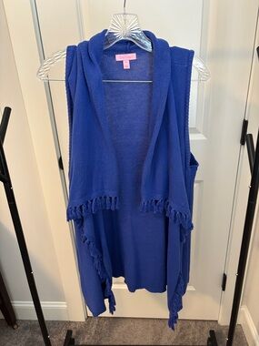 Lilly Pulitzer Royal Blue Open-Front Knit Vest